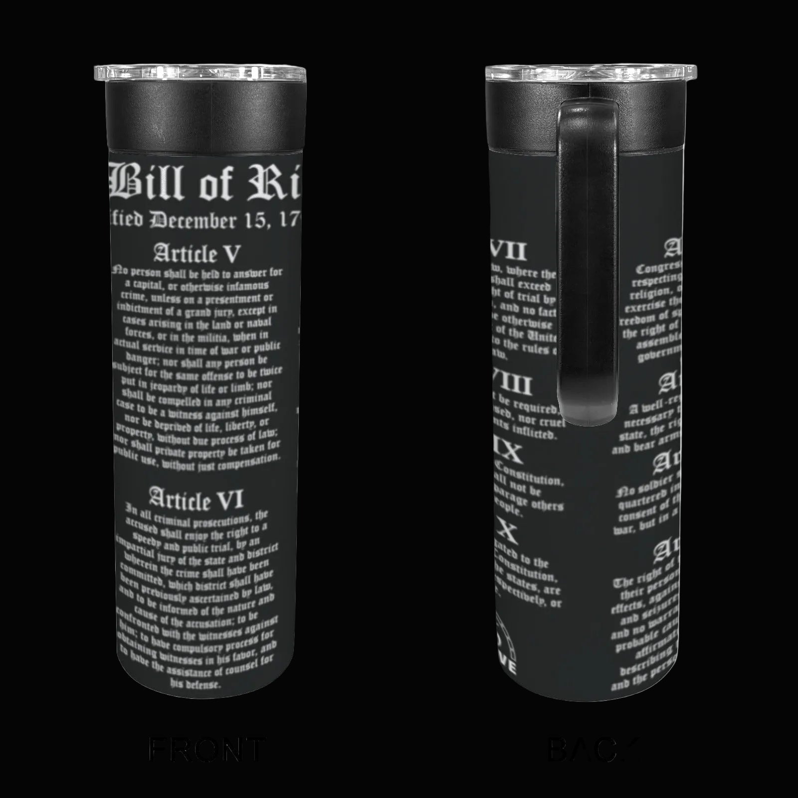 Bill Of Rights 20oz Mug - Black Version