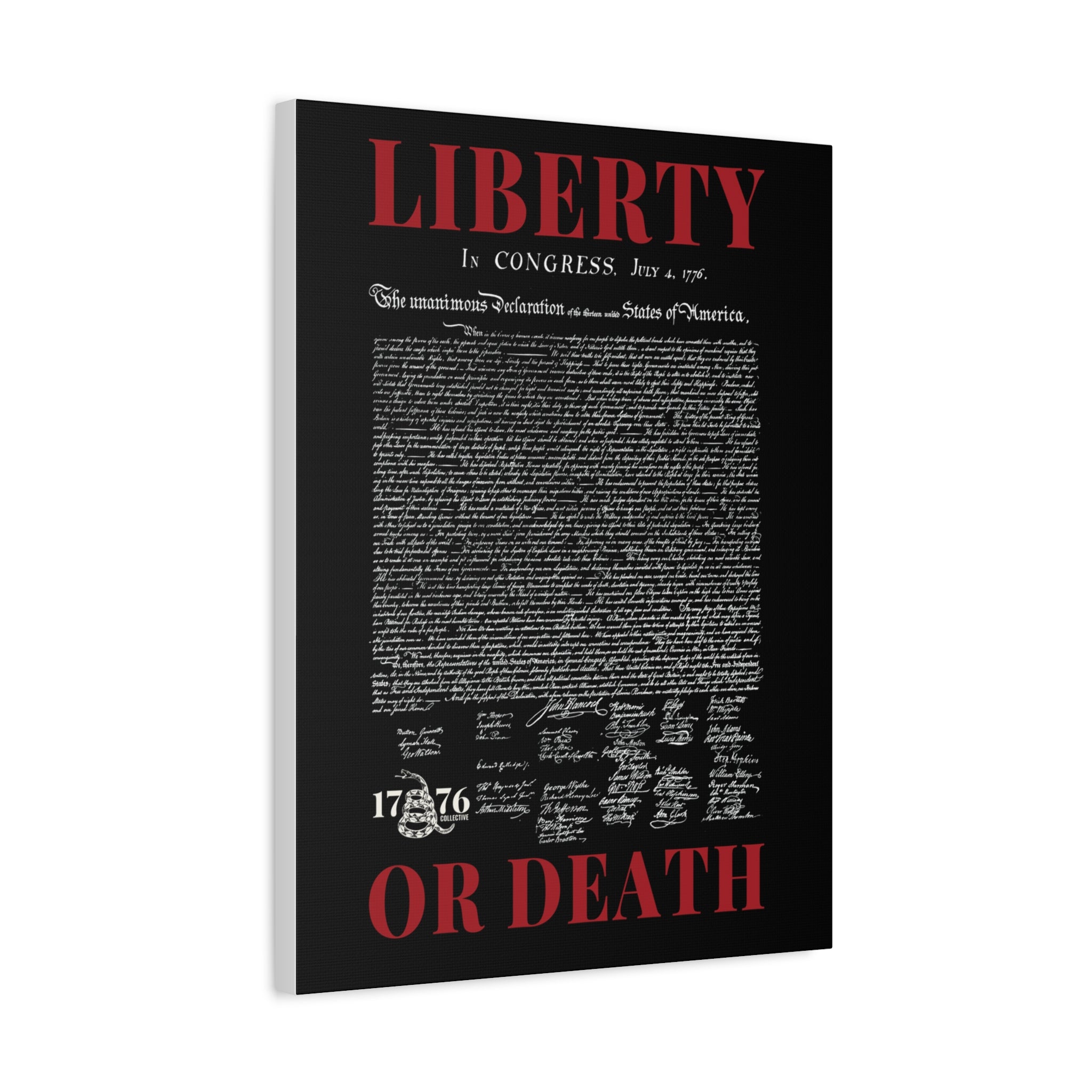 Liberty or Death Matte Canvas Print — Declaration of Independence Wall Art