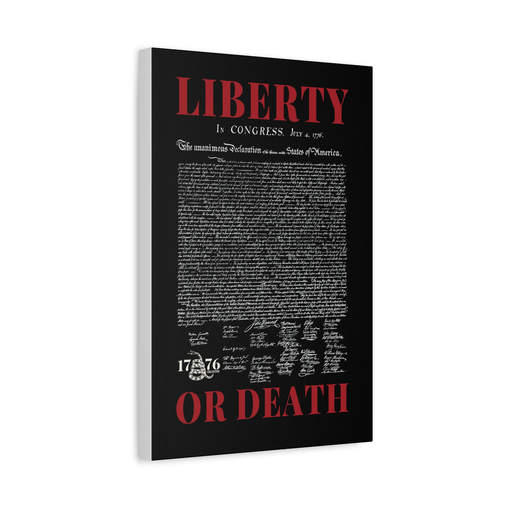 Liberty or Death Matte Canvas Print — Declaration of Independence Wall Art