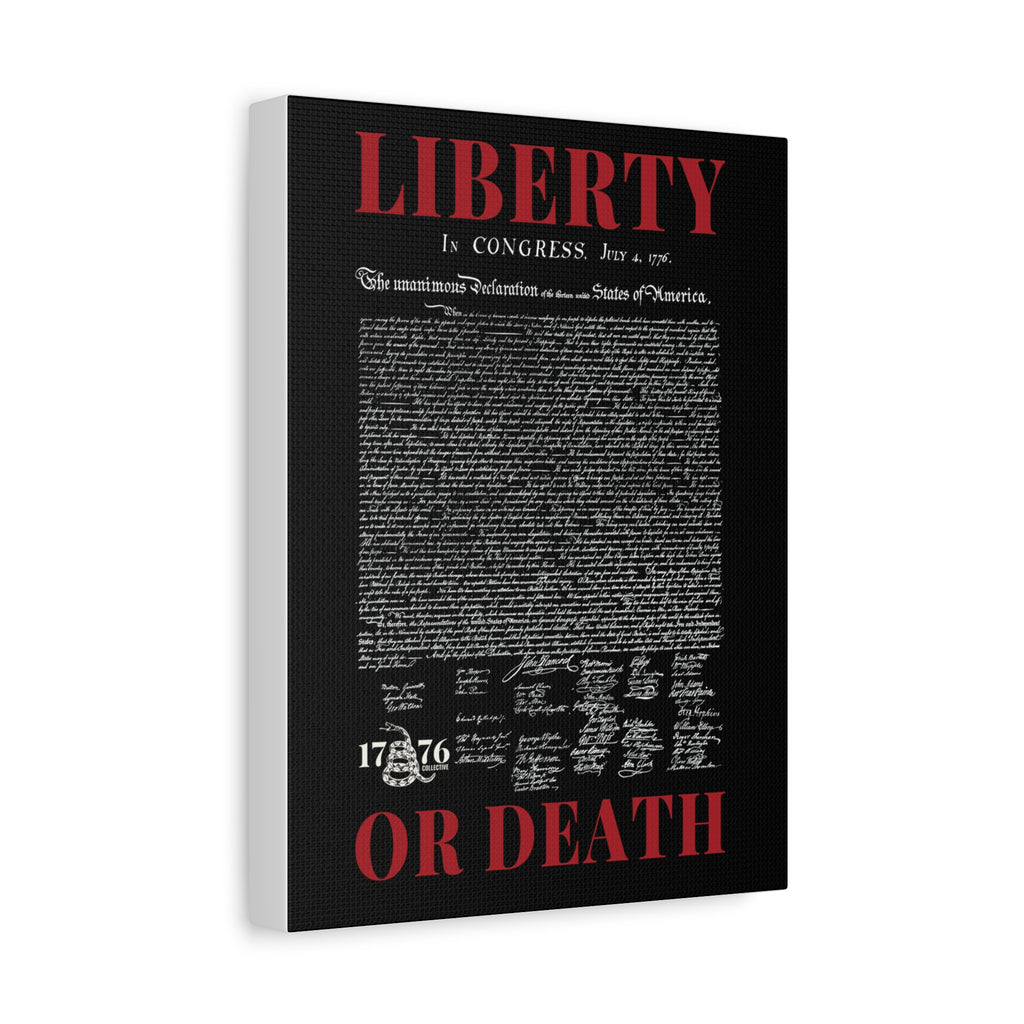 Liberty or Death Matte Canvas Print — Declaration of Independence Wall Art