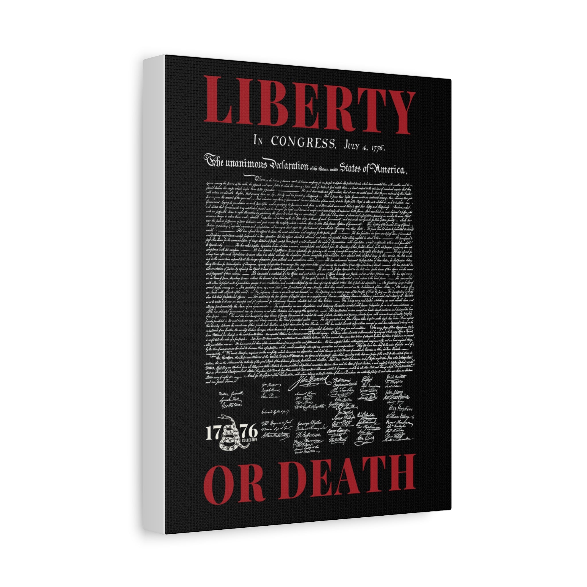 Liberty or Death Matte Canvas Print — Declaration of Independence Wall Art