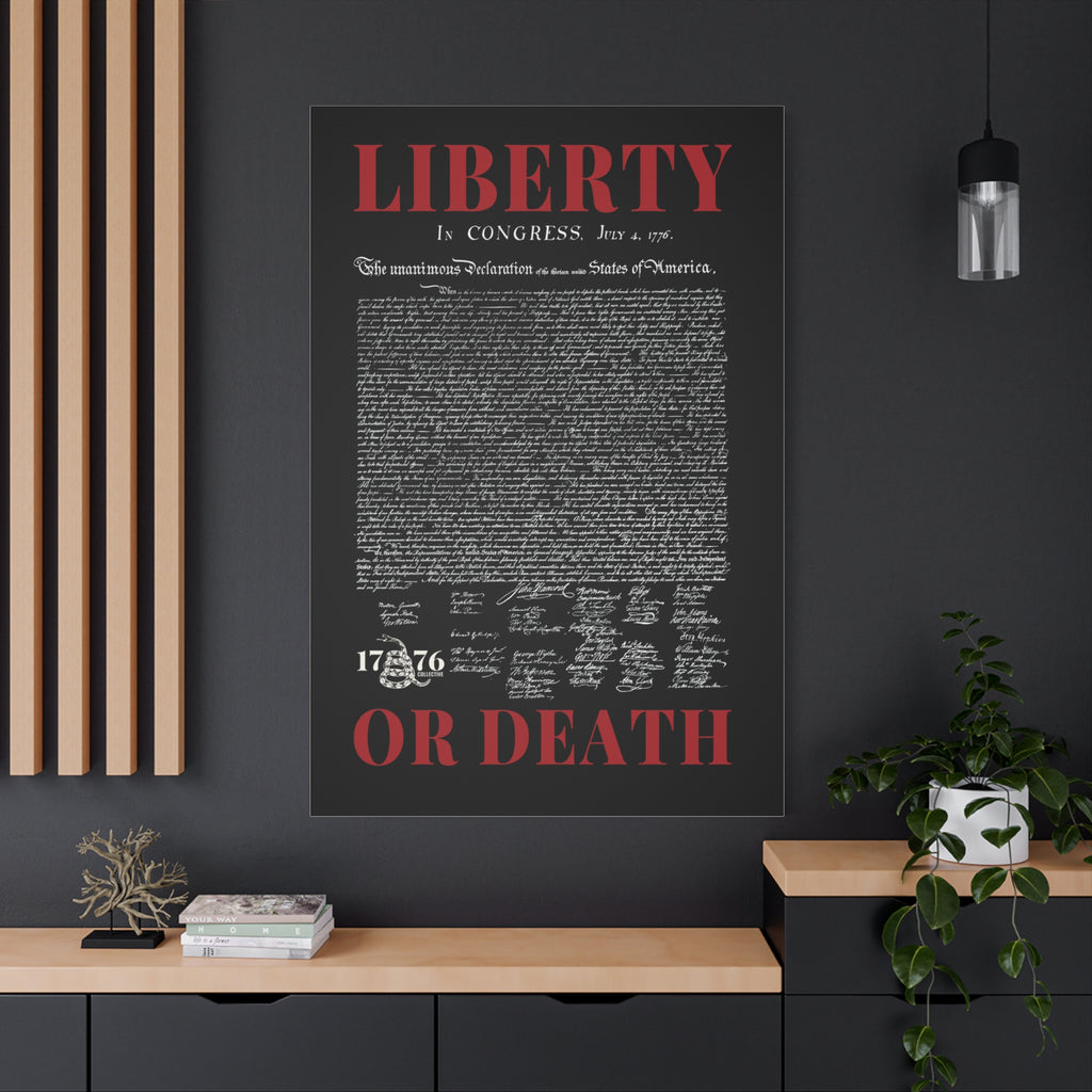 Liberty or Death Matte Canvas Print — Declaration of Independence Wall Art