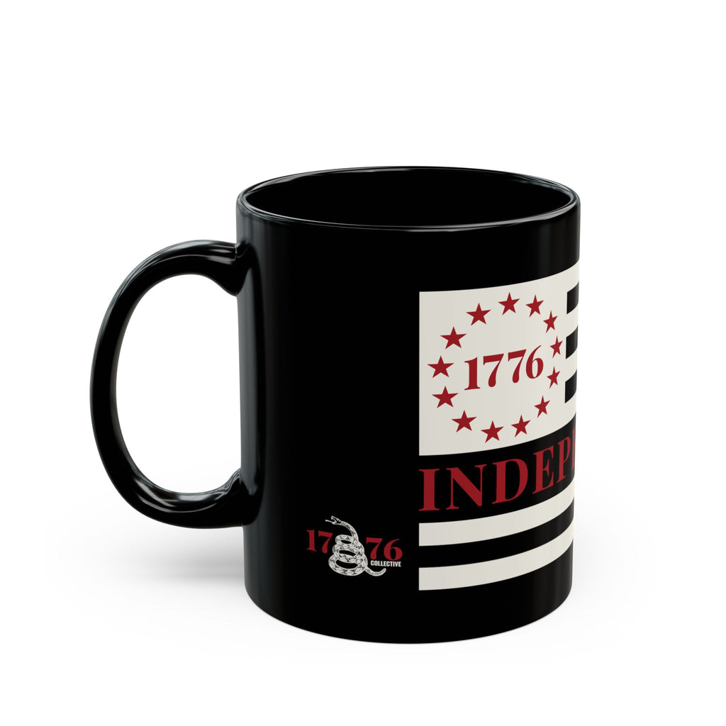 1776 Collective Independence Flag Black Mug