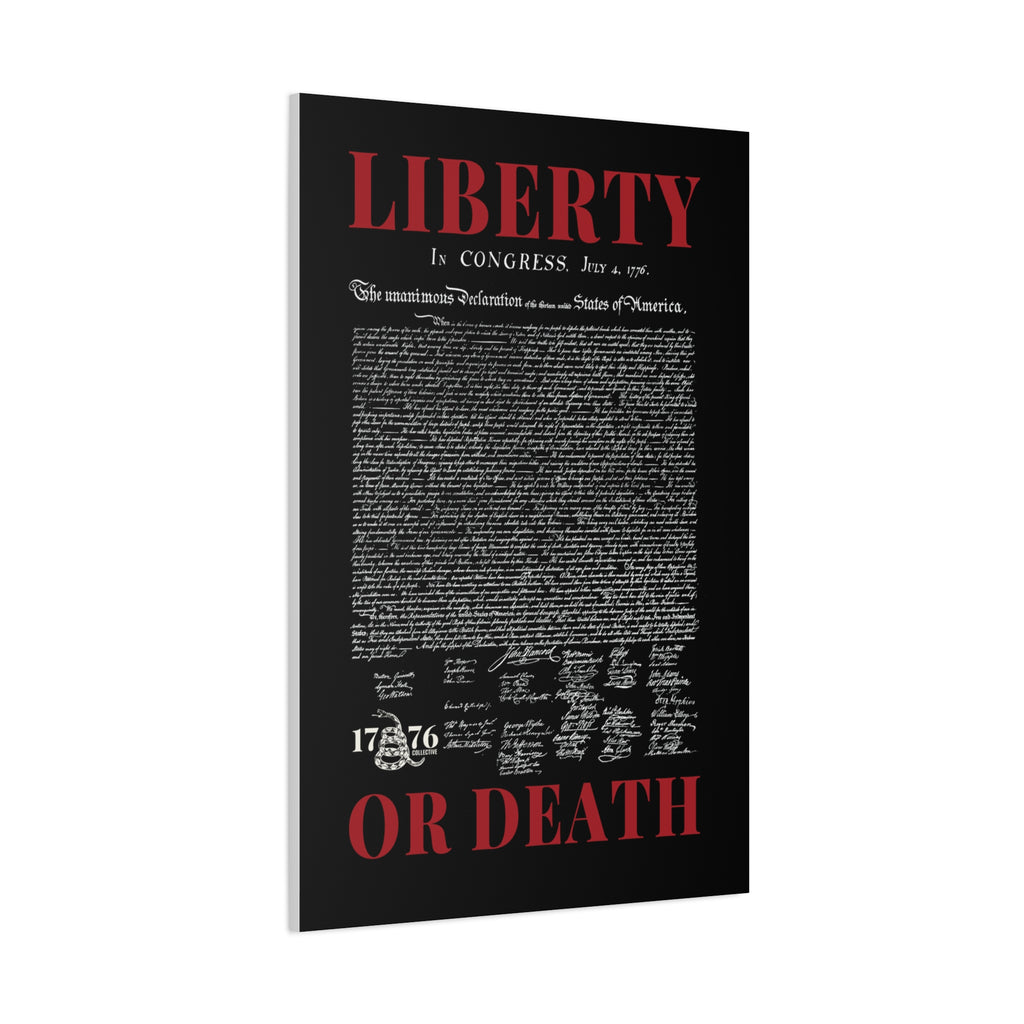 Liberty or Death Matte Canvas Print — Declaration of Independence Wall Art