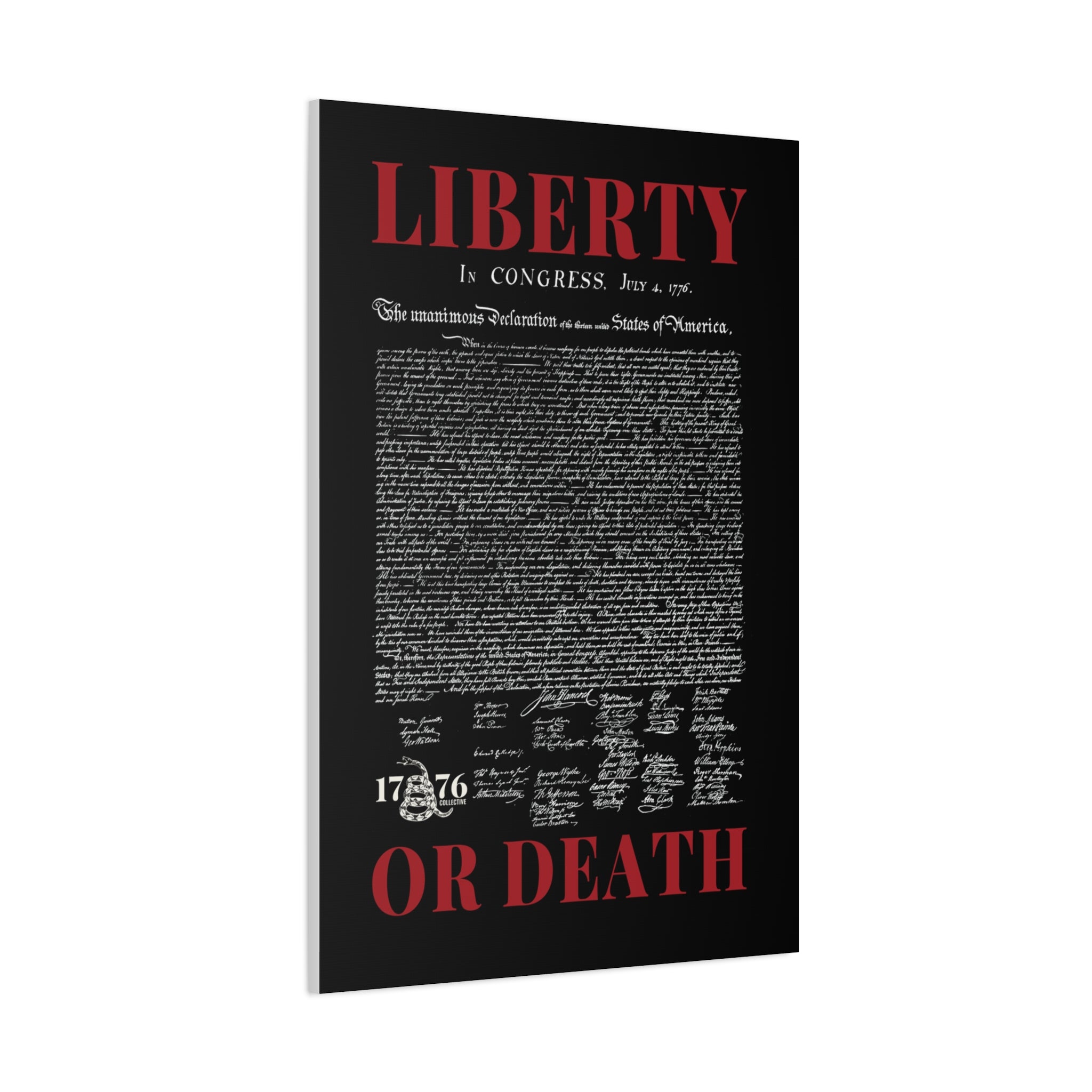 Liberty or Death Matte Canvas Print — Declaration of Independence Wall Art