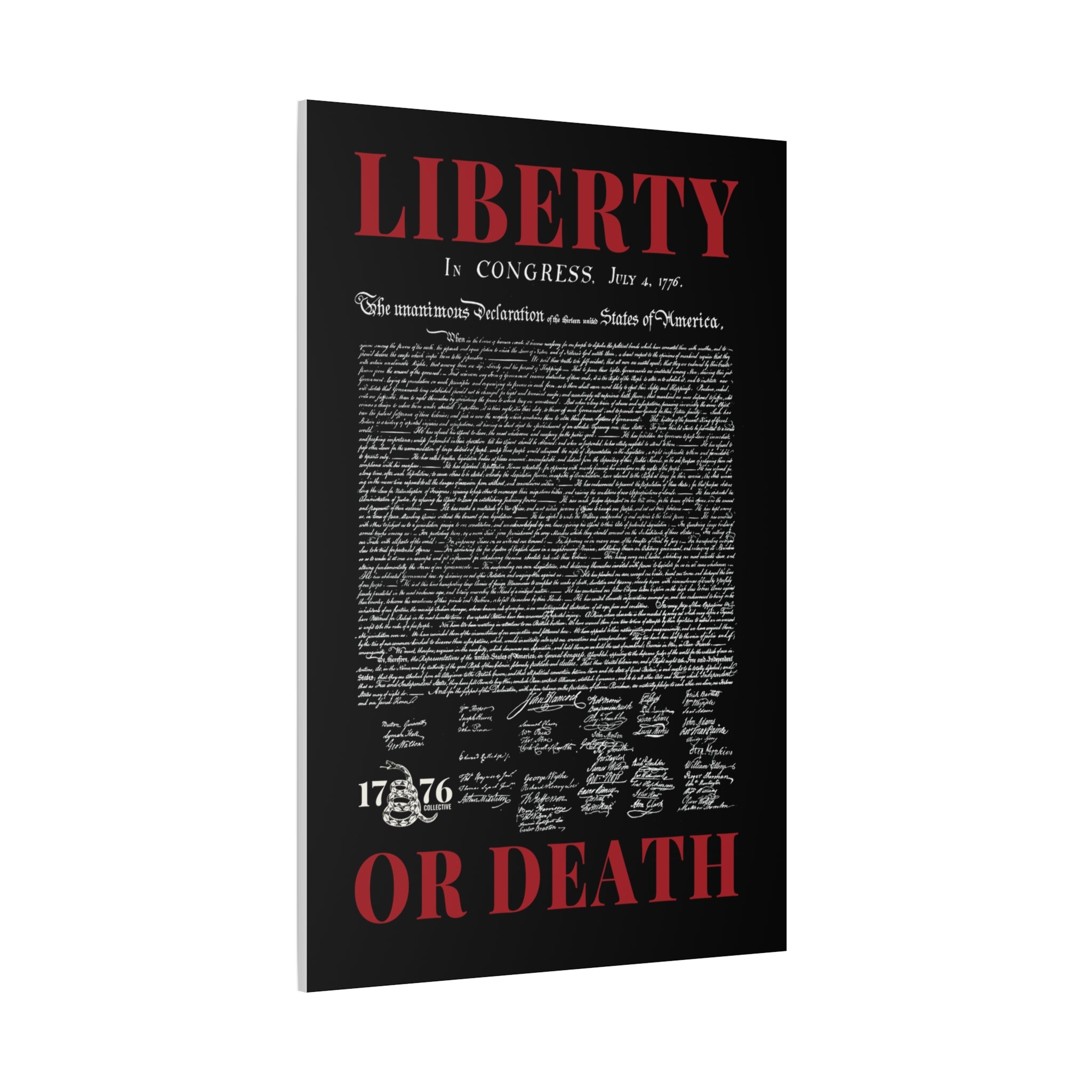 Liberty or Death Matte Canvas Print — Declaration of Independence Wall Art