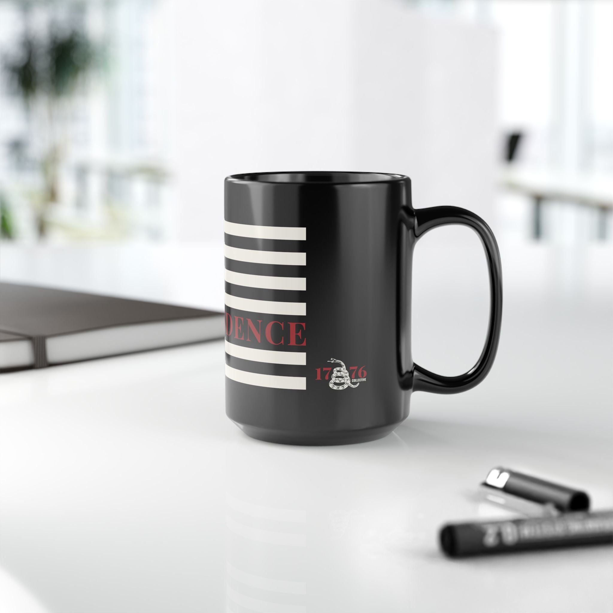 1776 Collective Independence Flag Black Mug