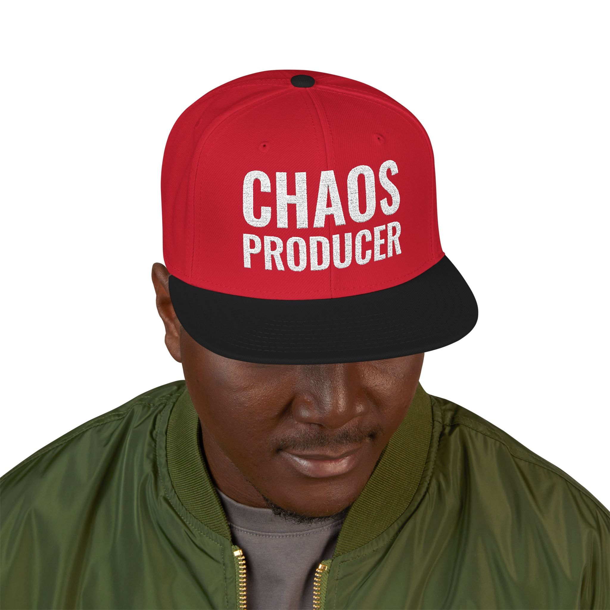 Snapback Hat — "Chaos Producer" Embroidered 1776 Retro Streetwear Cap