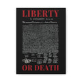 Liberty or Death Matte Canvas Print — Declaration of Independence Wall Art