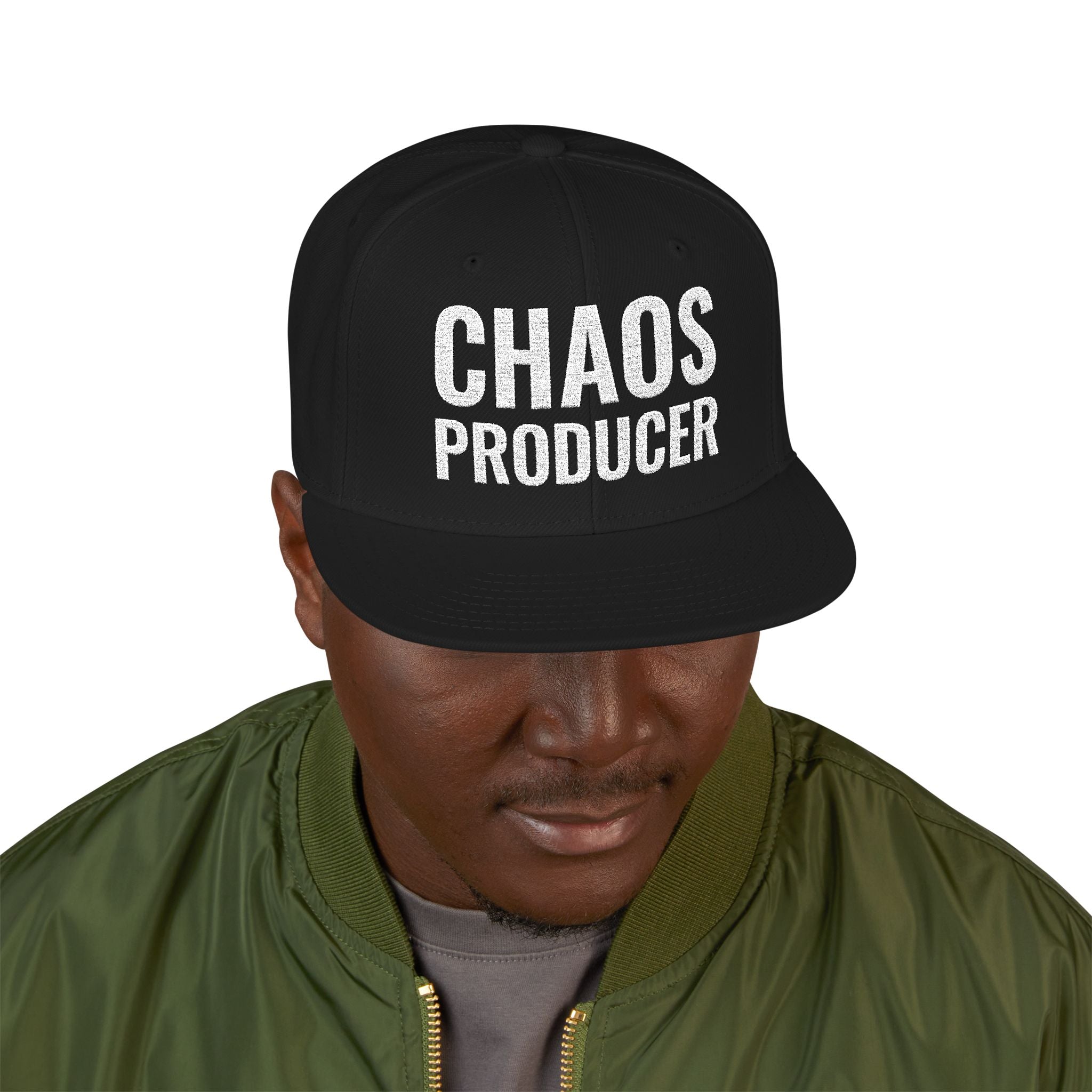 Snapback Hat — "Chaos Producer" Embroidered 1776 Retro Streetwear Cap