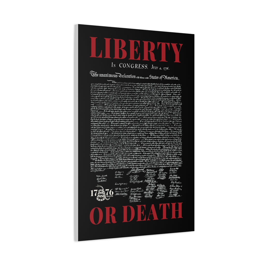 Liberty or Death Matte Canvas Print — Declaration of Independence Wall Art