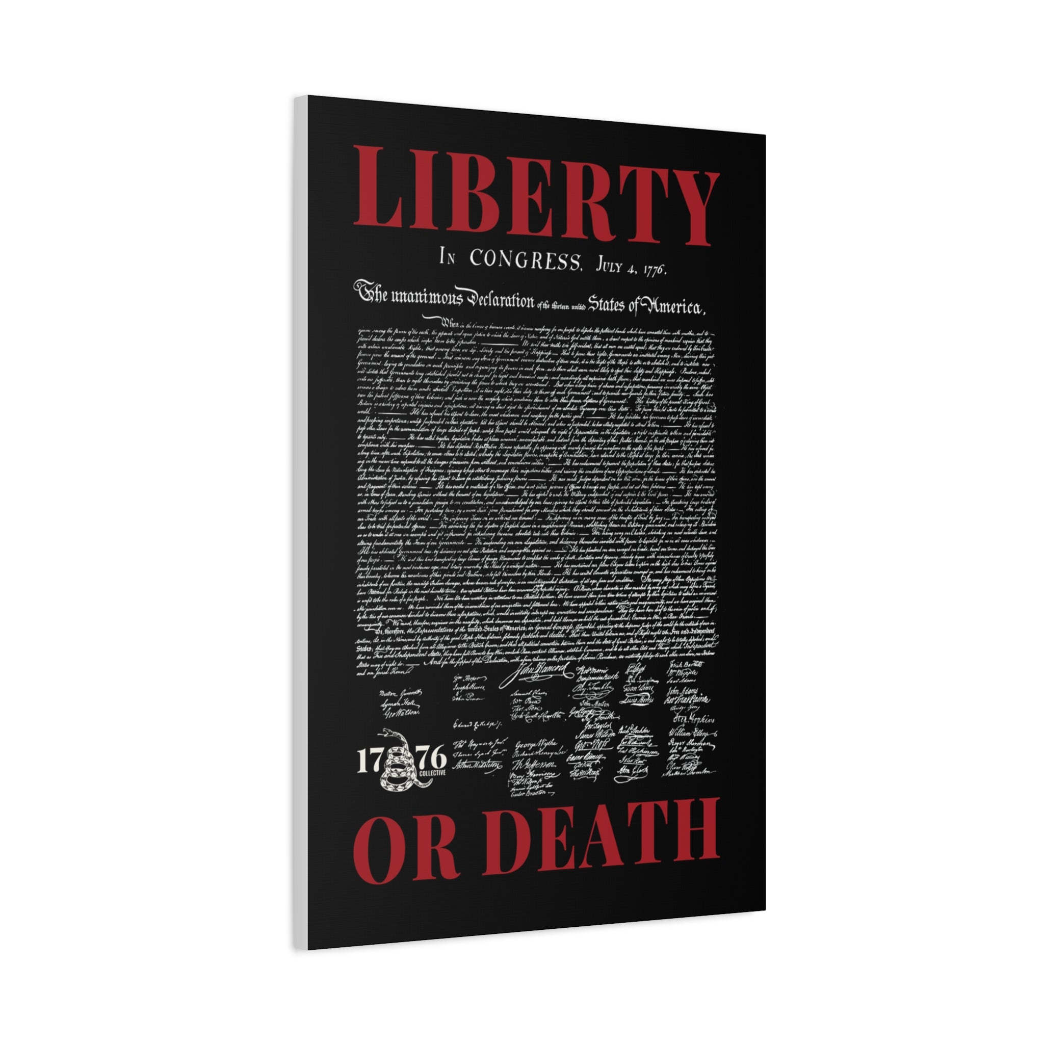 Liberty or Death Matte Canvas Print — Declaration of Independence Wall Art