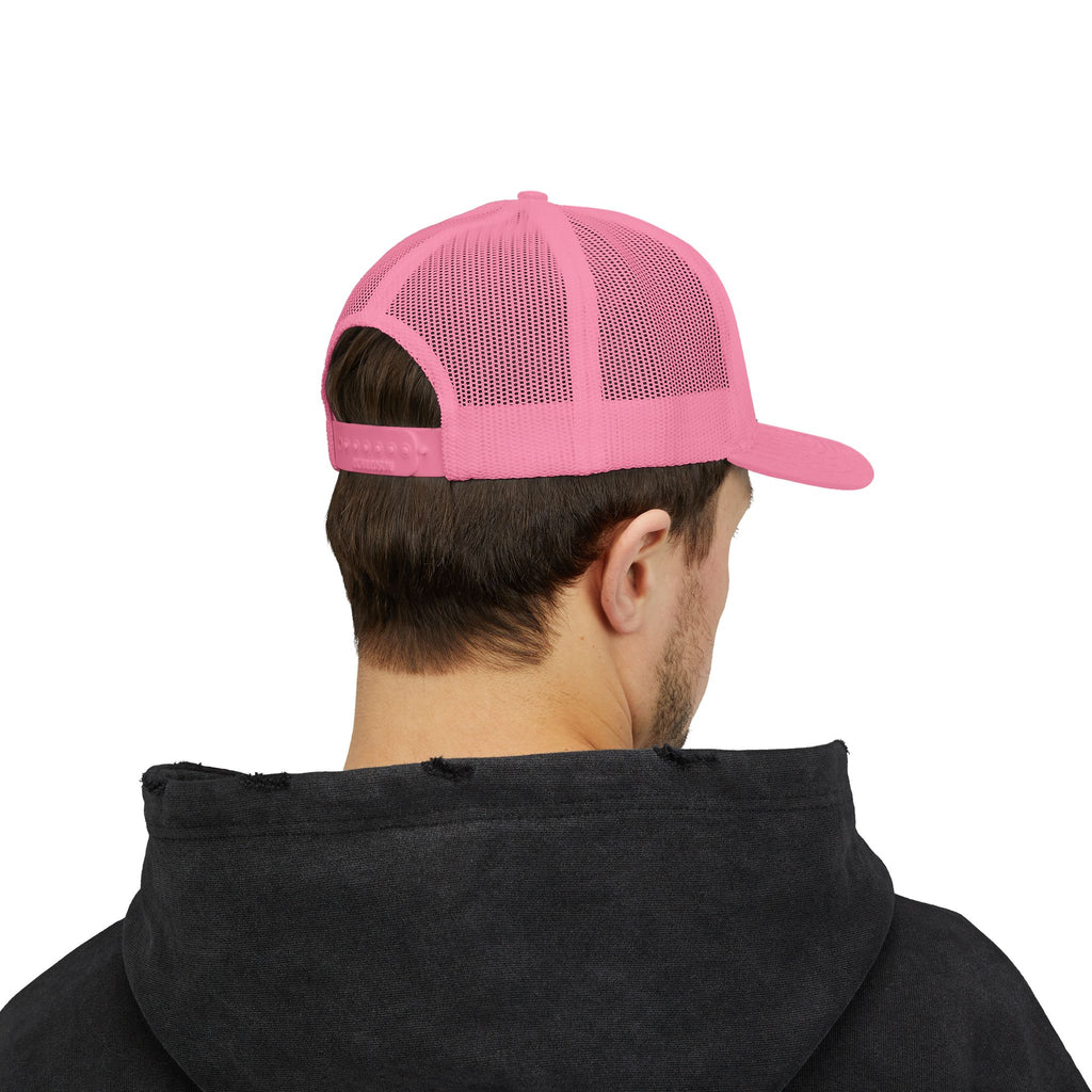 Chaos Coordinator Trucker Cap — Glitter Script Snapback Hat