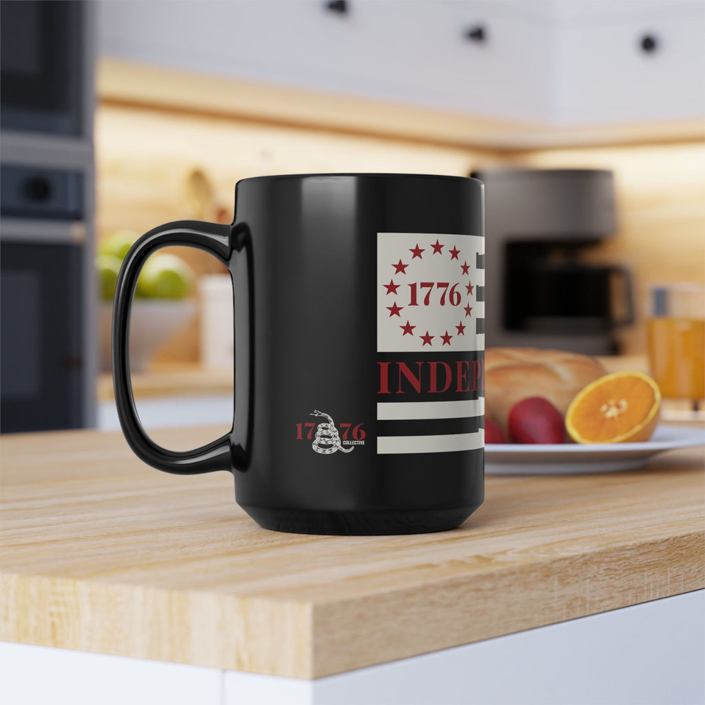 1776 Collective Independence Flag Black Mug