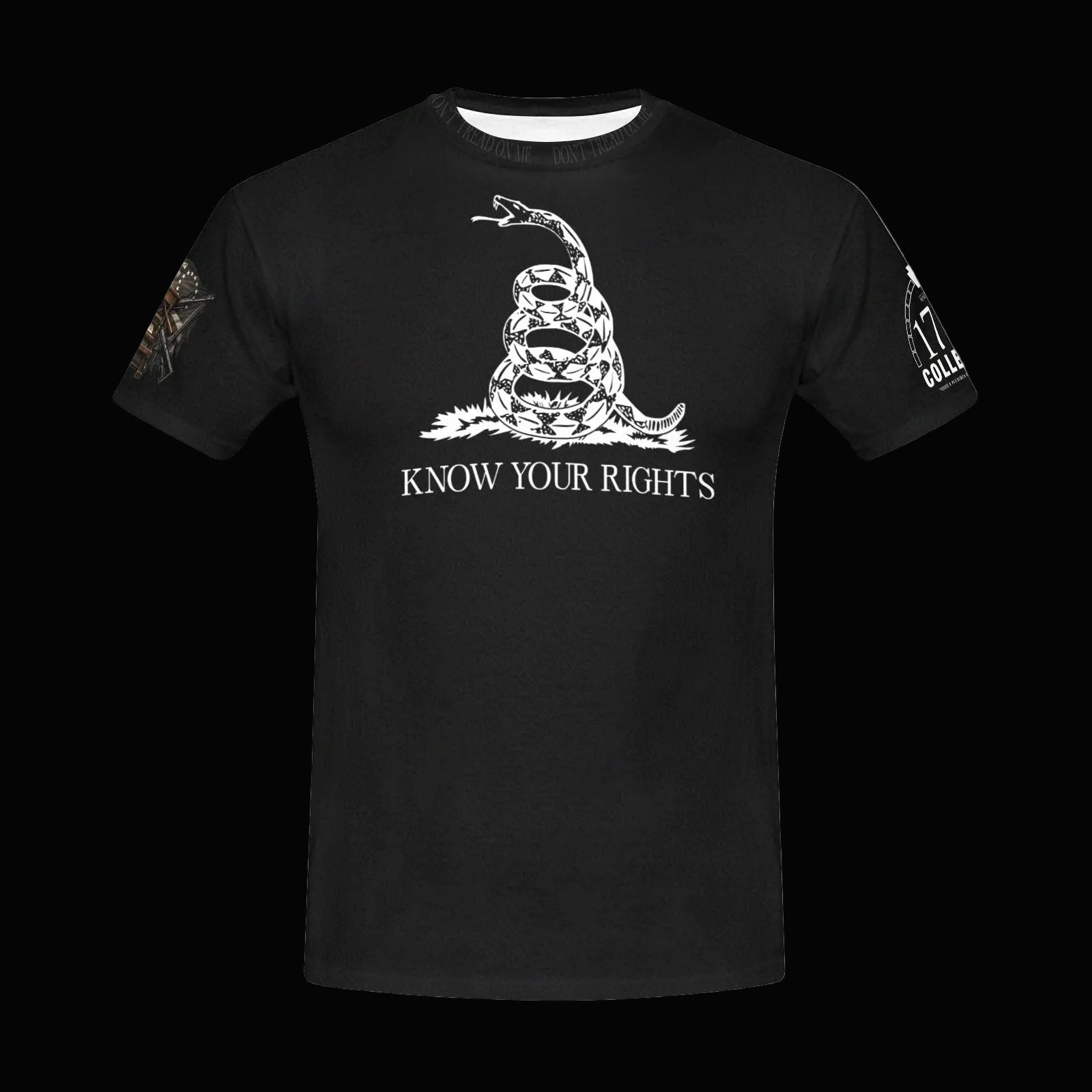 Premium patriotic Bill of Rights tee featuring Gadsden-inspired American liberty artwork