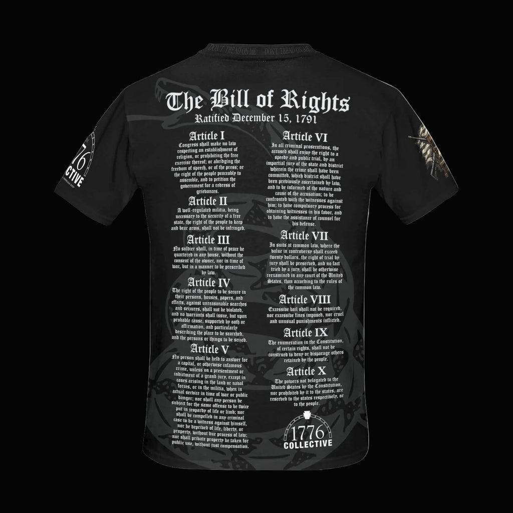 Premium Bill of Rights tee featuring American constitutional artwork by 1776 Collective