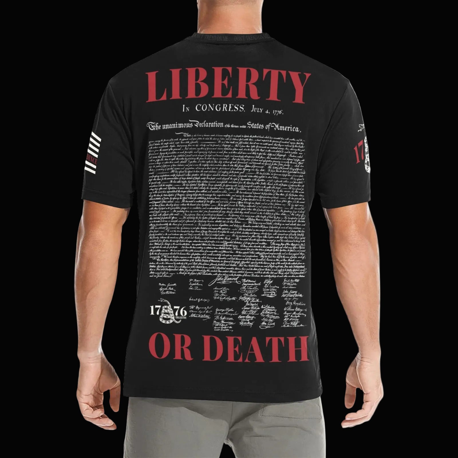 Patriotic Declaration of Independence t-shirt with premium American revolutionary design
